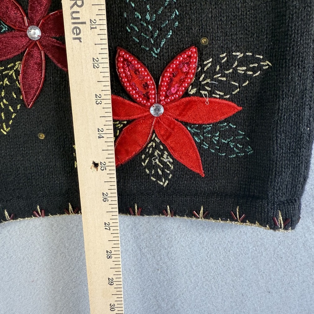 White Stag Women's‎ Plus Christmas Poinsettia Zip Vest M (18W/20W) - Picture 9 of 10